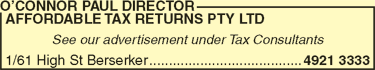 OConnor Paul Director Affordable Tax Returns Pty Ltd - Sunshine Coast Accountants 1