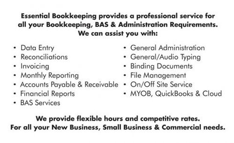 Essential Bookkeeping BAS & Administration Services - Sunshine Coast Accountants 1